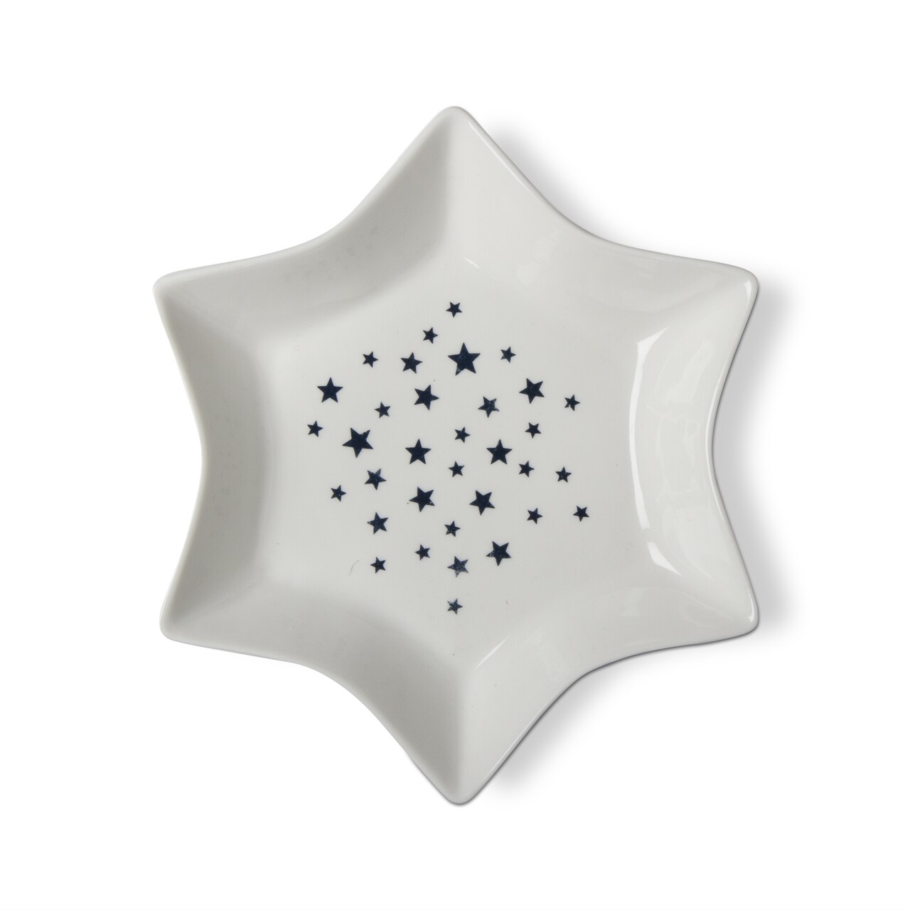 Large Blue Multi Stars Shape Serving Dish - Bone China, Dishwasher Safe, 10.4" x 10.4" x 1.5" - Perfect for Everyday Use